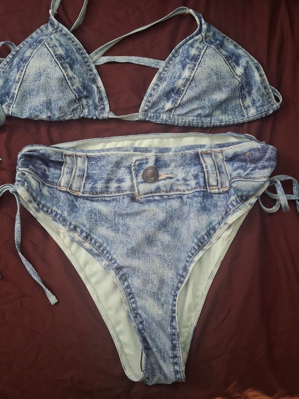 Denim Printed Bikini
